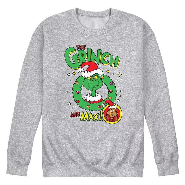 Mens Dr. Seuss The Grinch Grinch and Max Fleece Sweatshirt Grey Gray Product Image