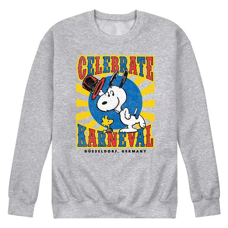 Mens Peanuts Snoopy Celebrate Karneval Graphic Fleece Sweatshirt Product Image