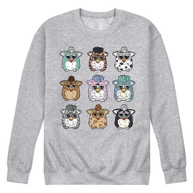 Mens Furby Grid Fleece Sweatshirt Grey Gray Product Image