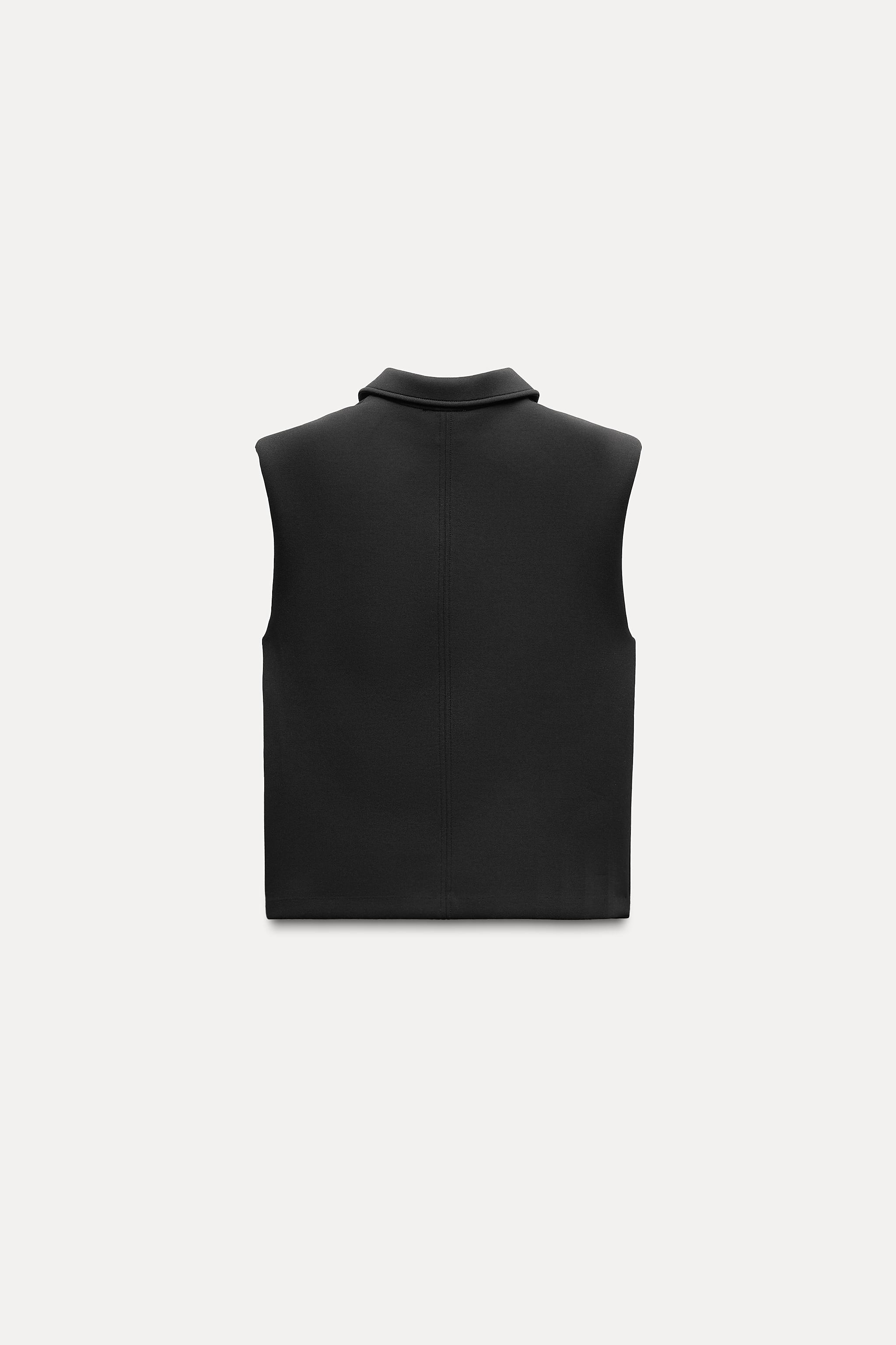 ZIPPERED SHOULDER PAD VEST Product Image