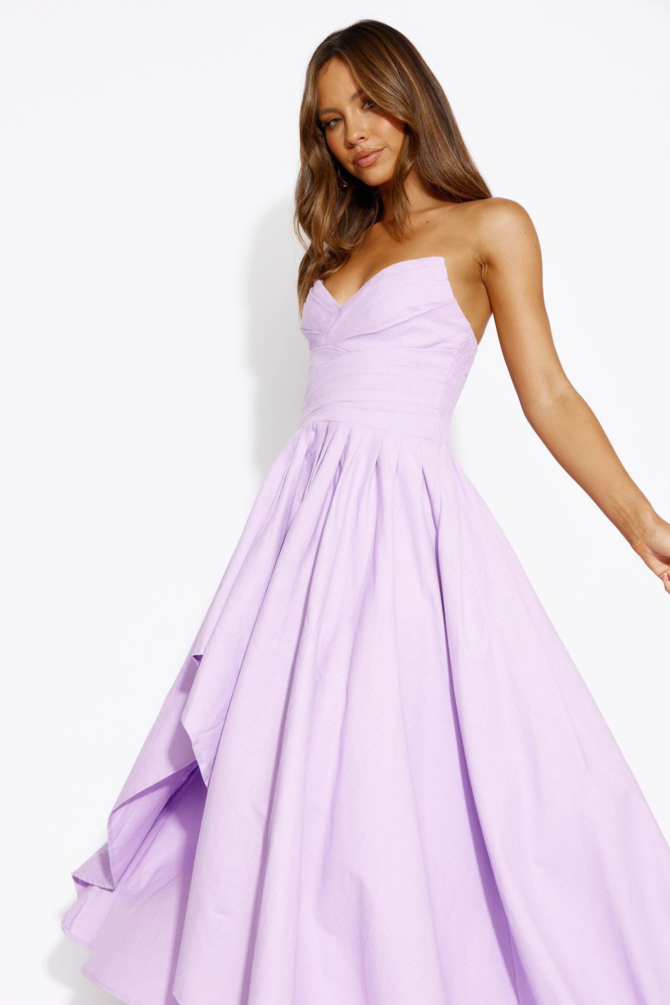 Wise Tales Strapless Maxi Dress Lilac Product Image