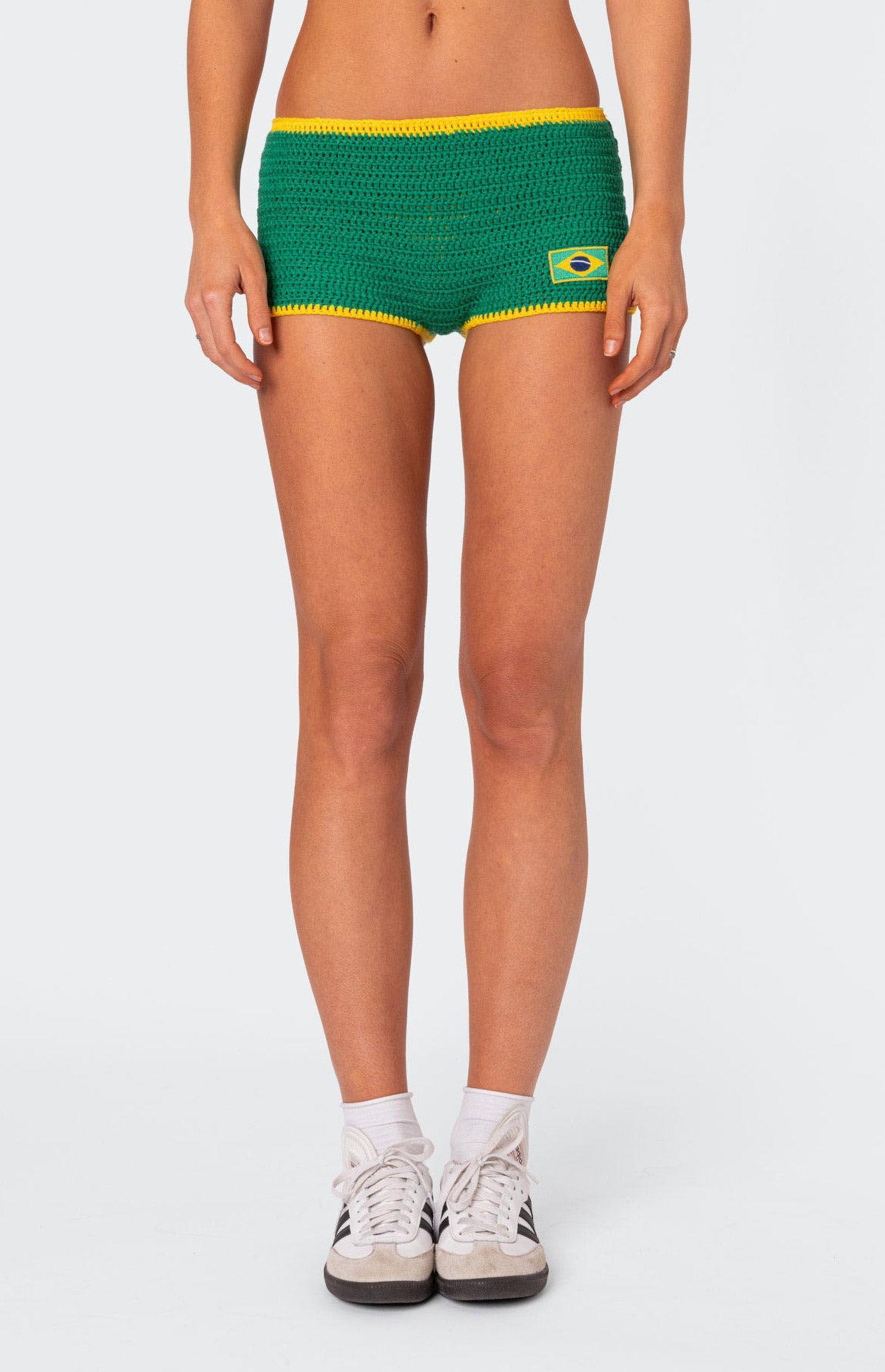 Edikted Women's Brasil Crochet Shorts Product Image