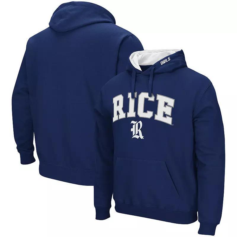 Mens Colosseum Rice Owls Arch and Logo Pullover Hoodie Blue Product Image