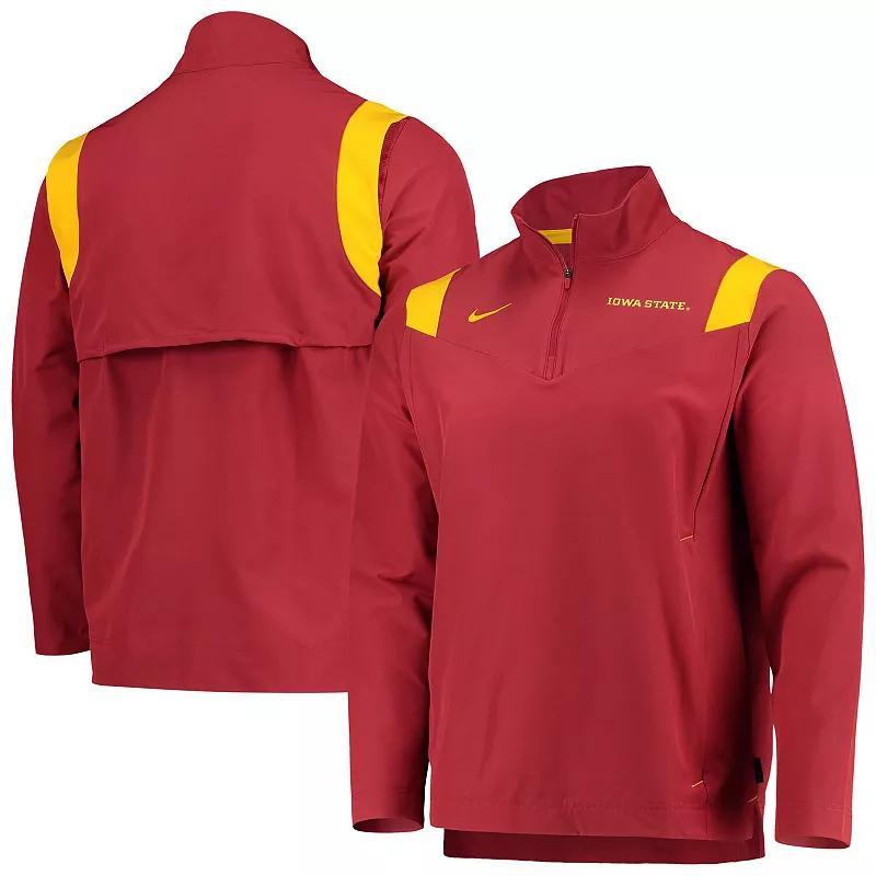 NIKE Men's Cardinal Iowa State Cyclones Coach Half-zip Jacket Product Image