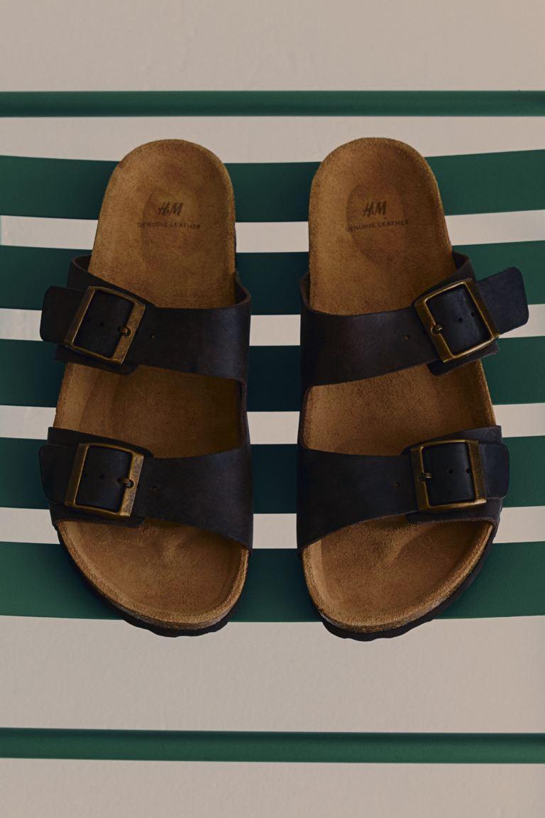 H & M - Leather Sandals - Brown product image