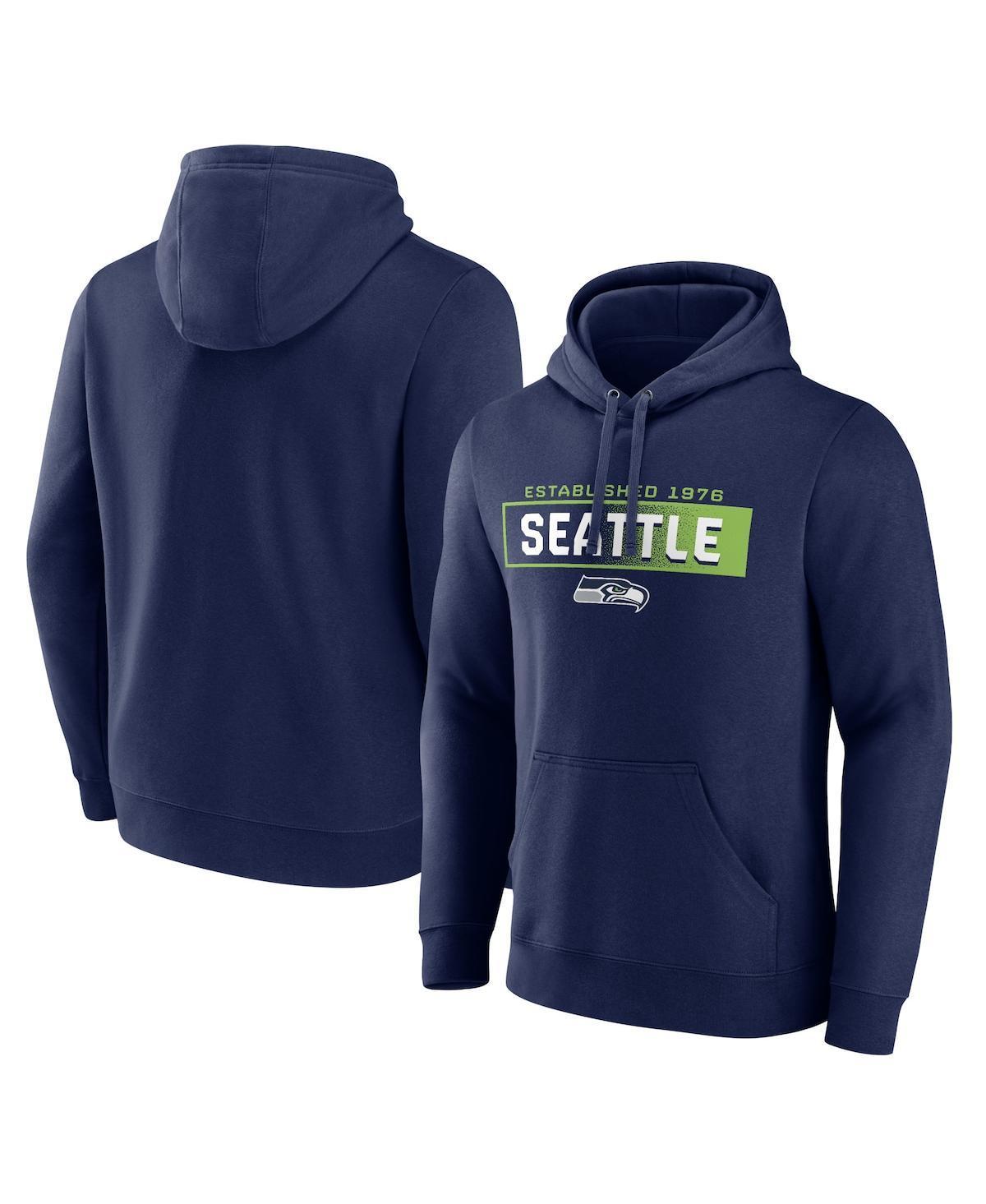 Mens Fanatics College Navy Seattle Seahawks Down The Field Pullover Hoodie Product Image