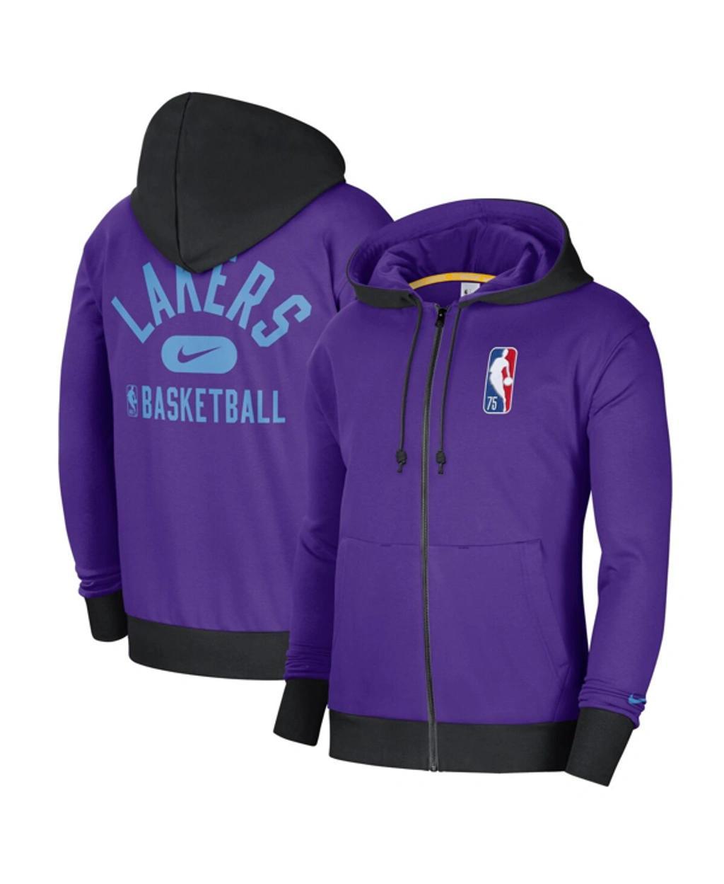 Mens Nike Purple and Black Los Angeles Lakers 2021/22 City Edition Courtside Heavyweight Fleece Full-Zip Hoodie - Purple Product Image