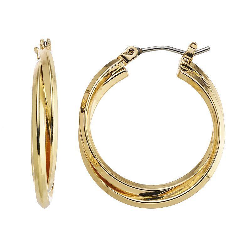 Napier Interlocking Hoop Earrings, Womens, Gold Tone Product Image