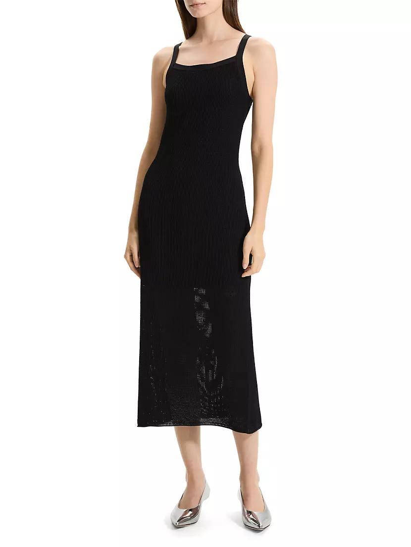 Sleeveless Pointelle Knit Midi-Dress Product Image