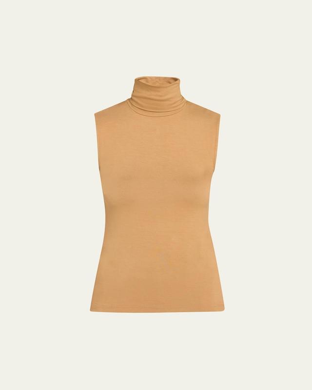 Soft Touch Viscose Sleeveless Turtleneck Top Product Image