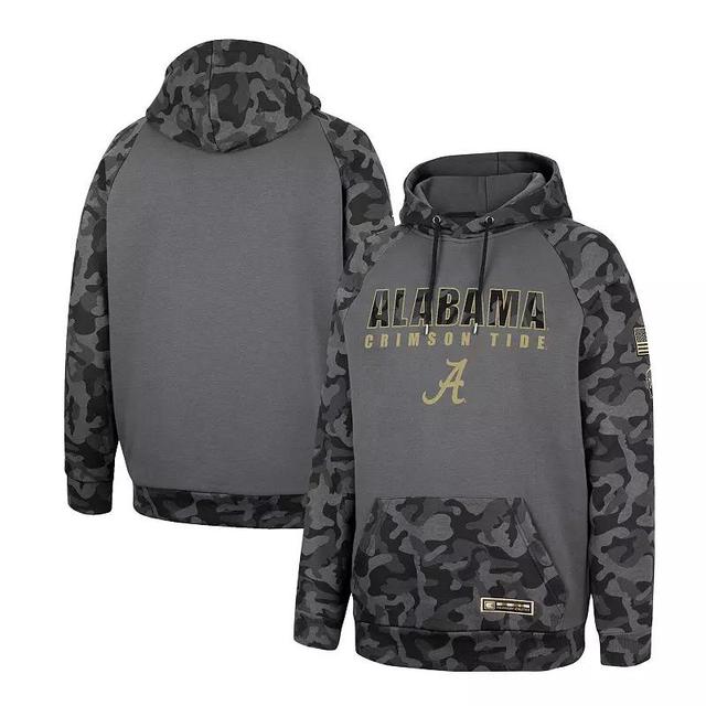 Mens Colosseum Charcoal Alabama Crimson Tide Oht Military-Inspired Appreciation Camo Stack Raglan Pullover Hoodie Product Image