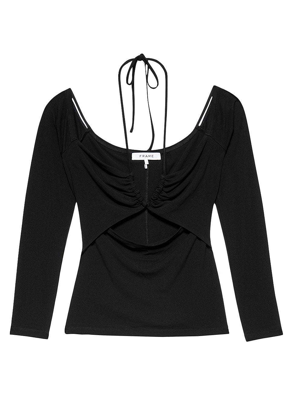 FRAME Strappy Halter Neck Cutout Top Product Image