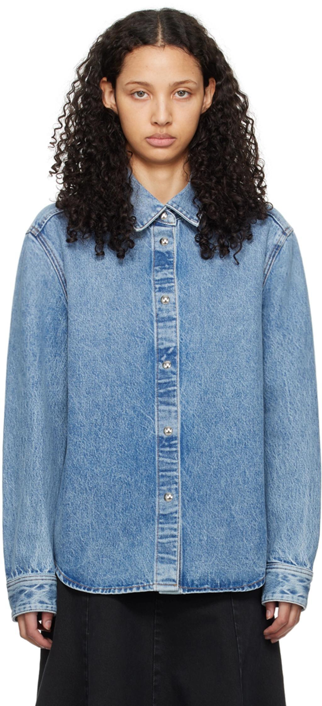 KHAITE Argo Snap-front Denim Top In Bryce Product Image