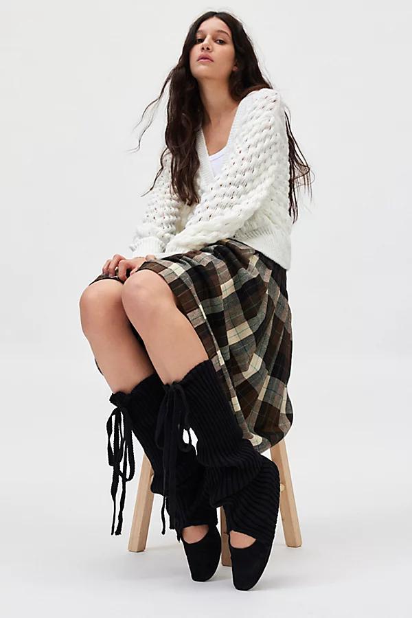 Tie-Cuff Ribbed Legwarmer Womens at Urban Outfitters Product Image