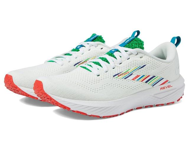 Brooks Revel 6 (White/Green/Red) Men's Shoes Product Image