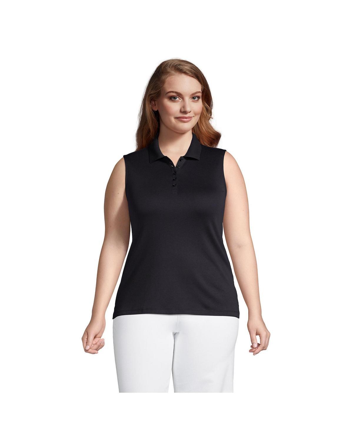 Plus Size Lands End Sleeveless Supima Cotton Polo Top, Womens Product Image