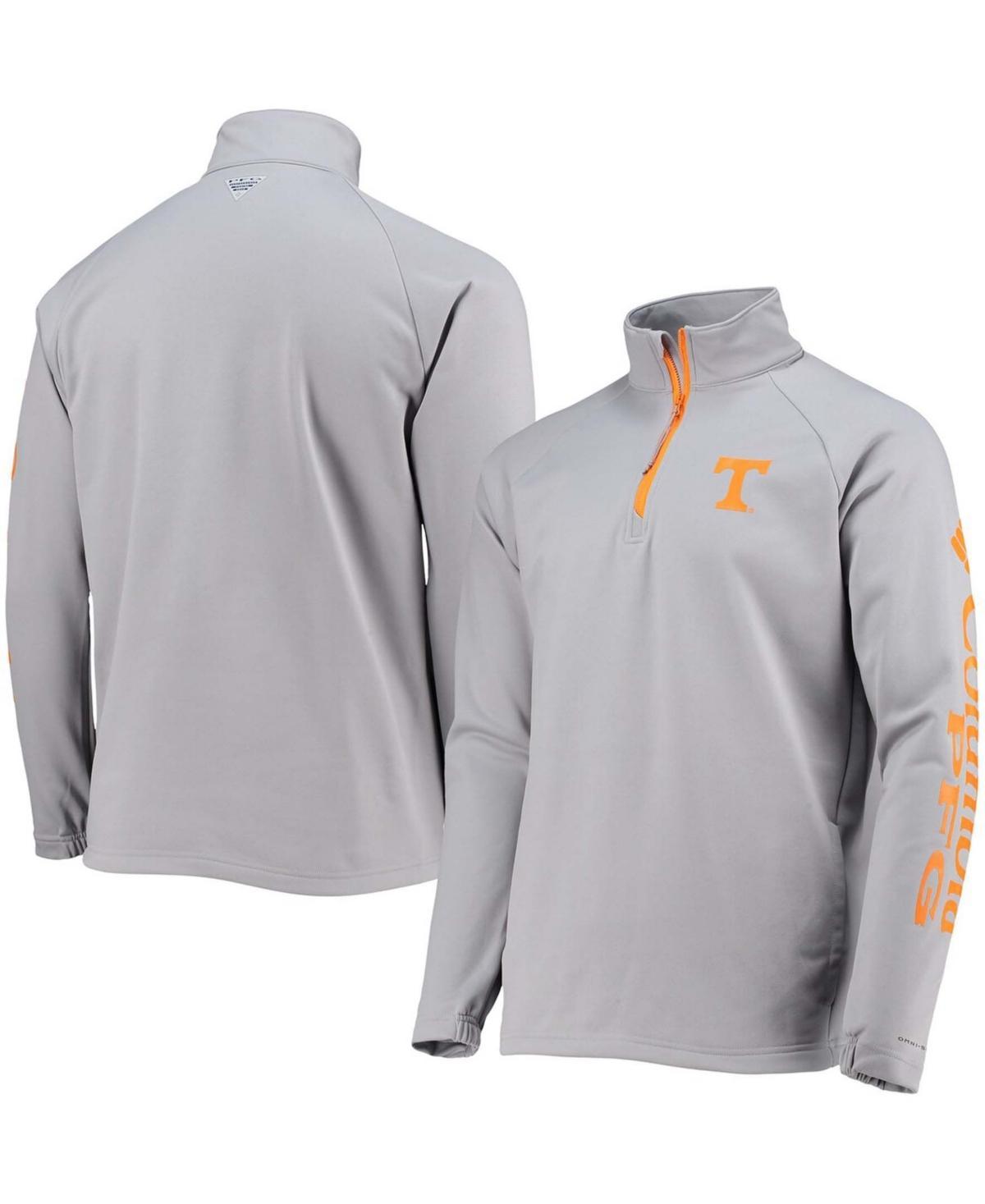 Mens Columbia Gray Tennessee Volunteers Terminal Tackle Fleece Raglan Omni-Shade Quarter-Zip Jacket Product Image