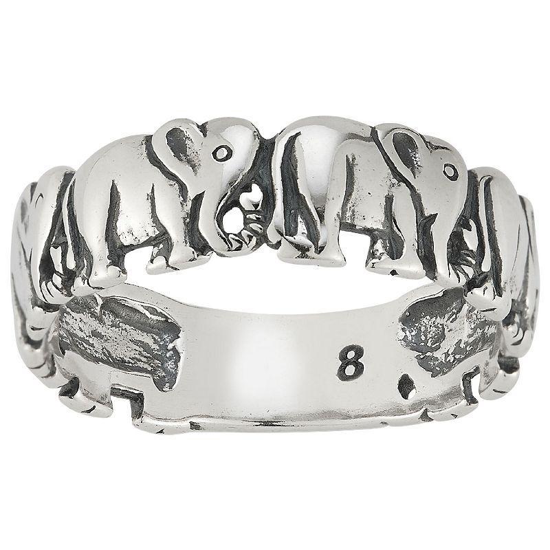 Sunkissed Sterling Sterling Silver Oxidized Elephant Ring, Womens Silver Tone Product Image