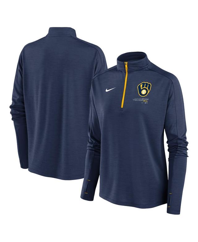 Womens Nike Navy Cleveland Guardians Pacer Quarter-Zip Top Product Image