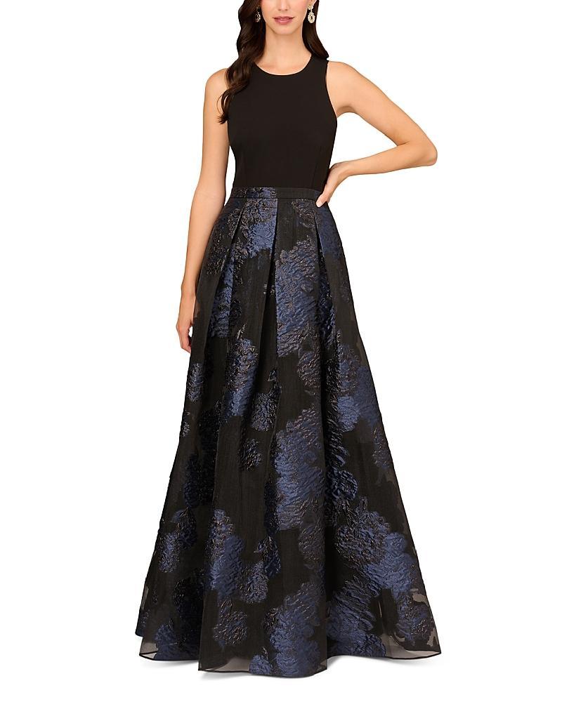 Aidan Mattox Floral Jacquard Gown Product Image