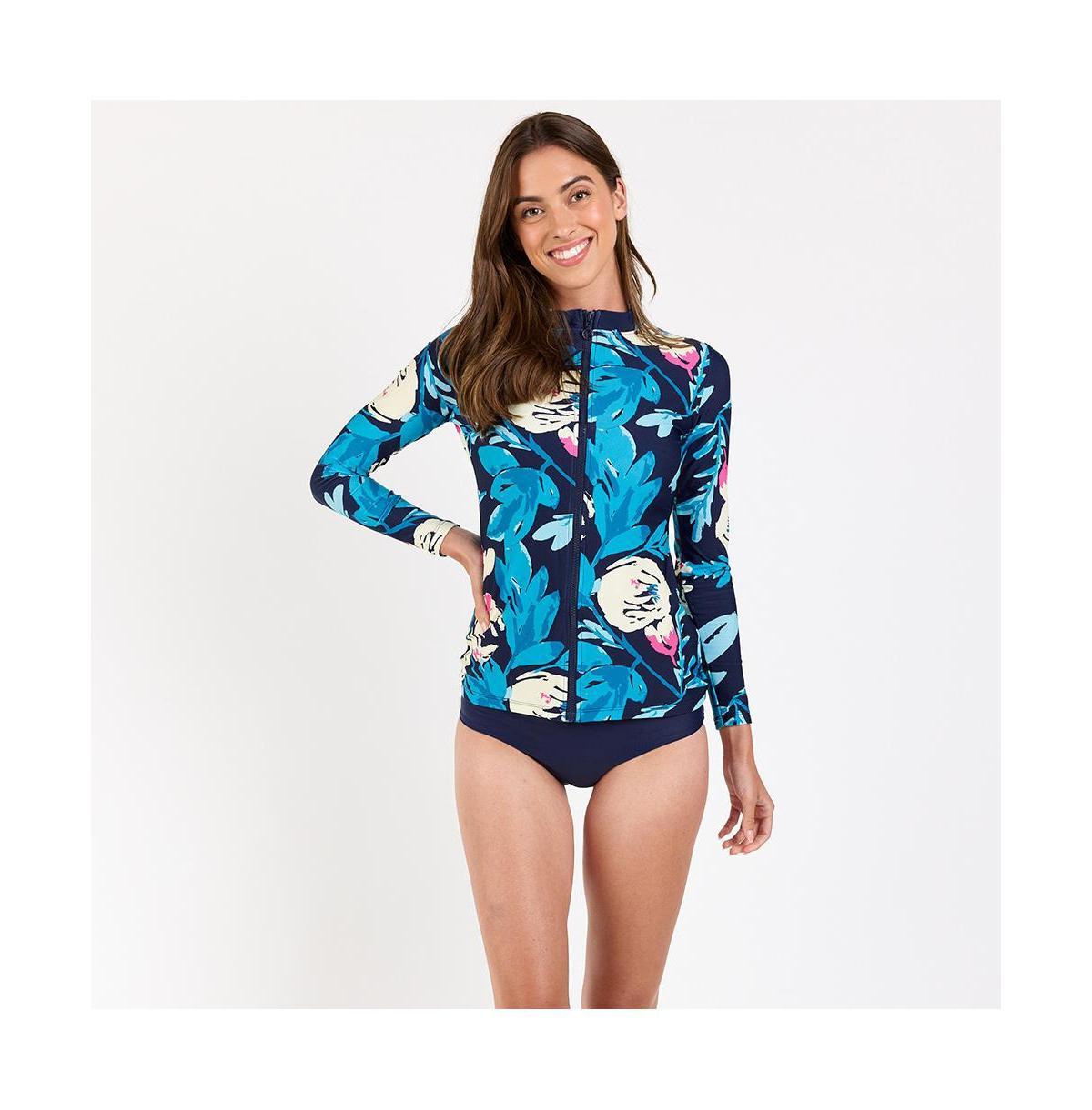 Calypsa Womens Full-Zip Nora Swim Top Product Image