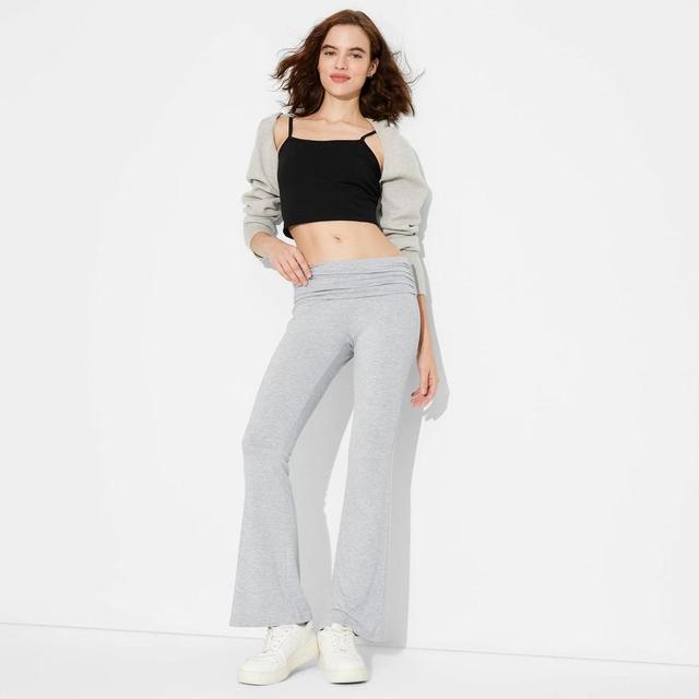 Womens Mid-Rise Foldover Flare Pants - Wild Fable M Product Image