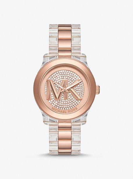 Runway Pavé Rose Gold-Tone and Acetate Watch Product Image