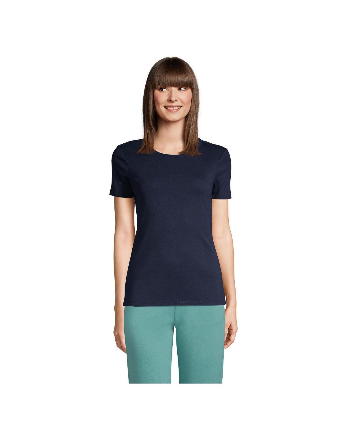 Womens Lands End All-Cotton Crewneck Tee Product Image