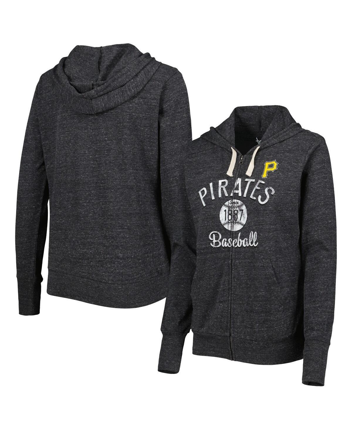 Womens Touch Black Pittsburgh Pirates Training Camp Tri-Blend Full-Zip Hoodie Product Image