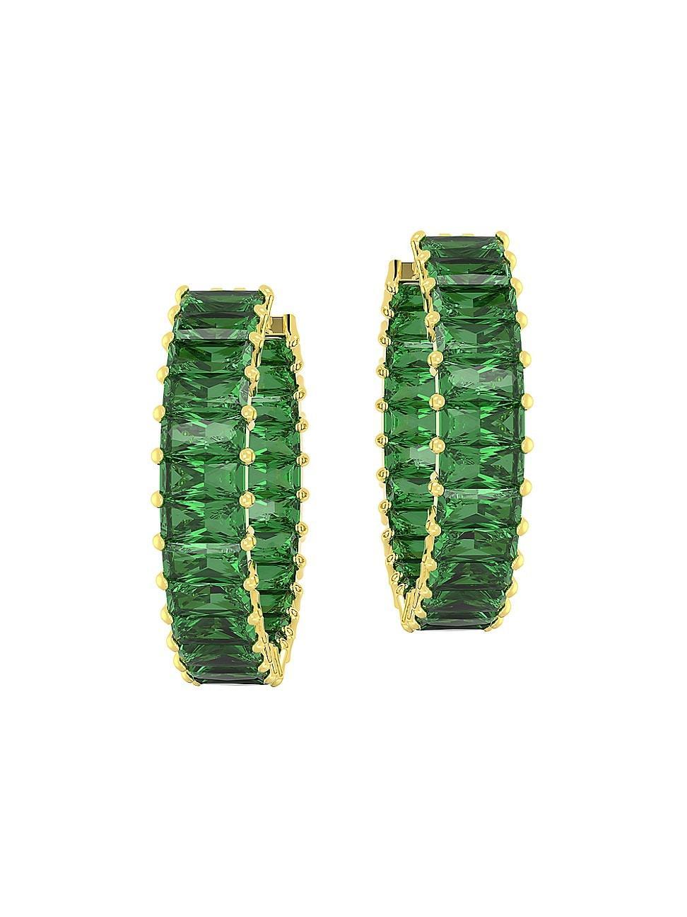 Swarovski Matrix Baguette Color Crystal Hoop Earrings Product Image