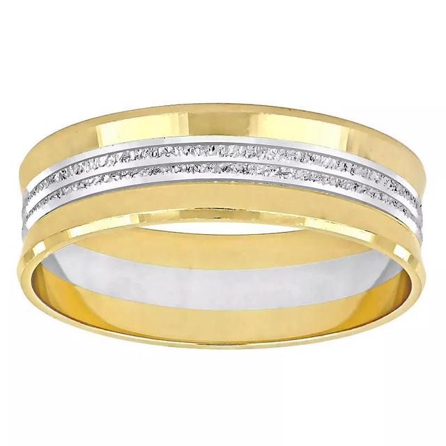 Stella Grace 10k Two Tone Gold 6 mm Center Motif Wedding Band, Womens Product Image