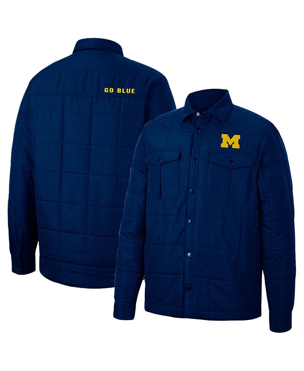 Mens Colosseum Navy Michigan Wolverines Detonate Quilted Full-Snap Jacket Product Image