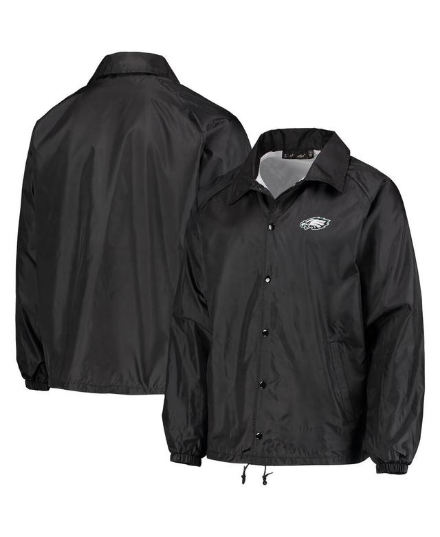 Mens Black Philadelphia Eagles Coaches Classic Raglan Full-Snap Windbreaker Jacket Product Image