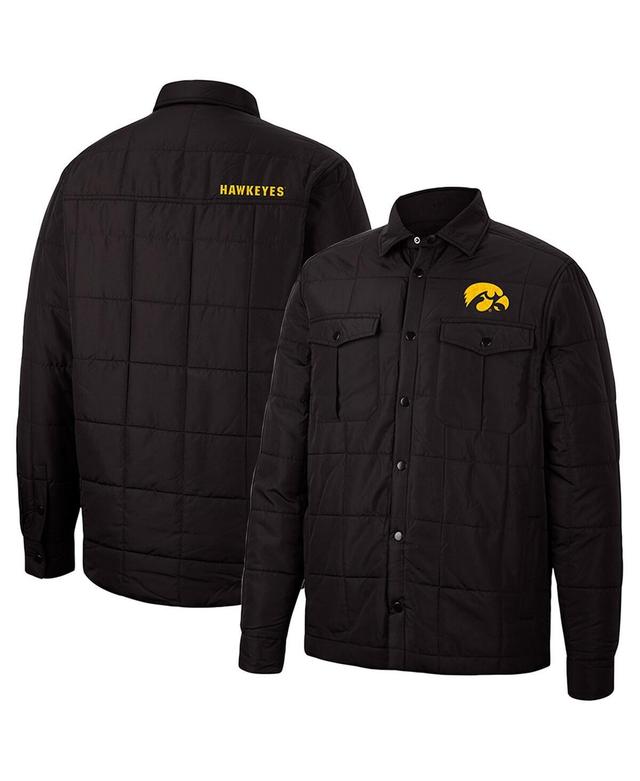 Mens Colosseum Black Iowa Hawkeyes Detonate Quilted Full-Snap Jacket Product Image