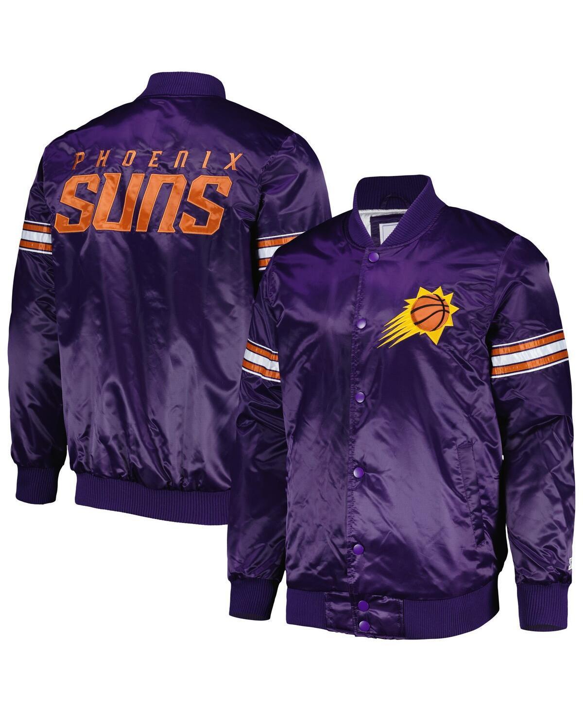 Mens Starter Purple Phoenix Suns Pick & Roll Satin Full-Snap Varsity Jacket Product Image