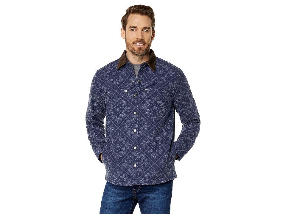 L.L.Bean Signature 1933 Chamois Cloth Shirt Lined Pattern Regular (Dark Indigo Bandana) Men's Clothing Product Image