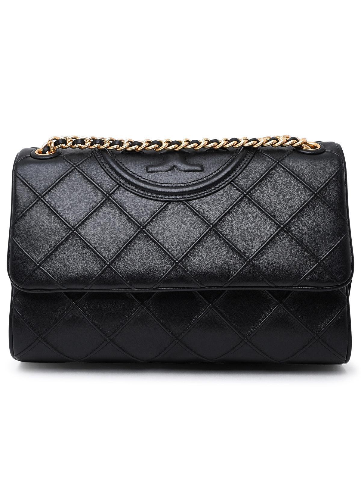 Black Leather Fleming Crossbody Bag Product Image