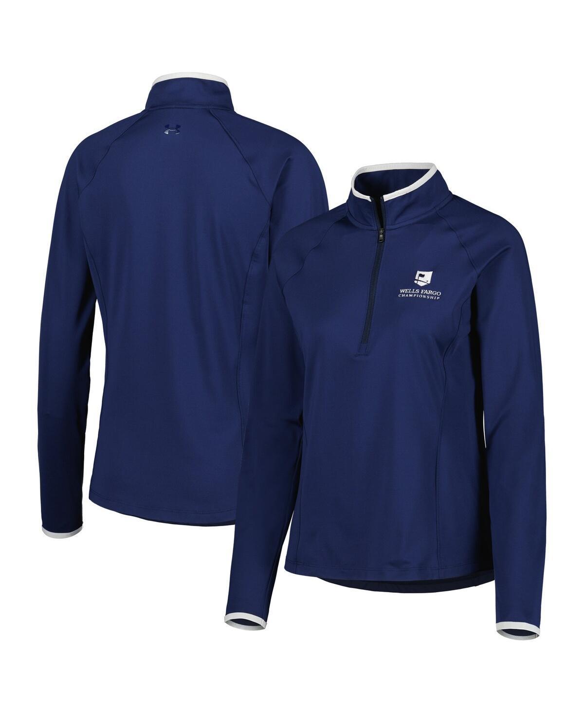 Womens Under Armour Navy Wells Fargo Championship T2 Green Raglan Quarter-Zip Top Product Image