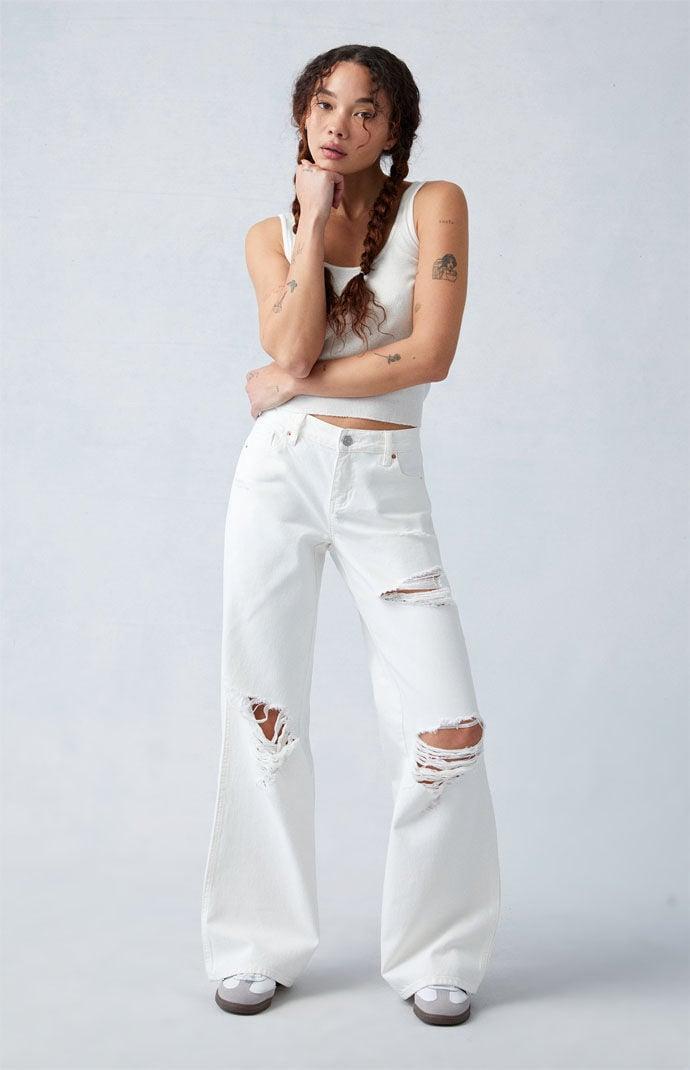 Women's Eco Ripped Low Rise Baggy Jeans - Product Image