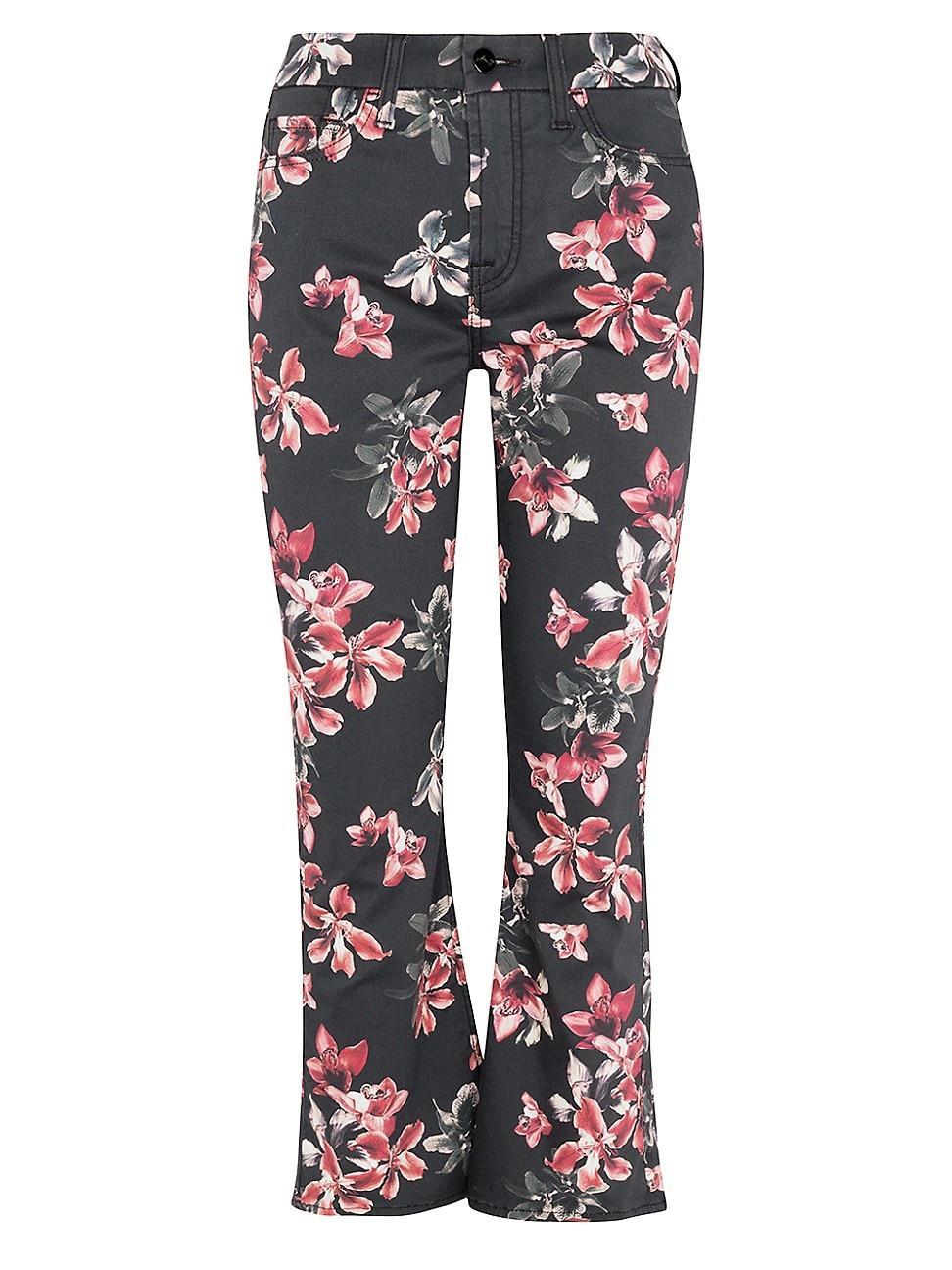 Womens Le Disco Cropped Flared Floral Jeans Product Image