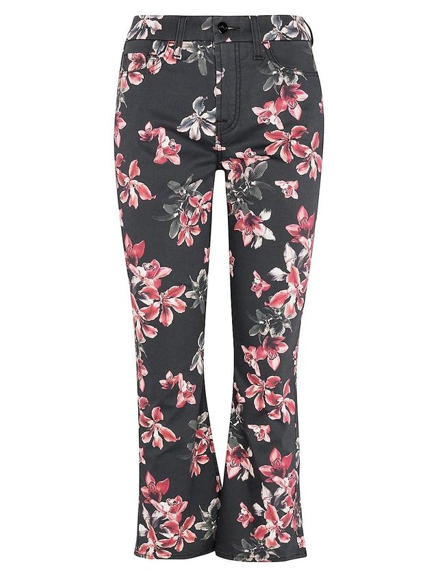 Womens Le Disco Cropped Flared Floral Jeans Product Image