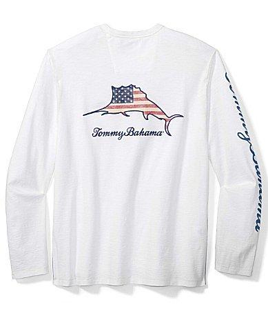 Tommy Bahama Mens Patriotic Billboard Lux Embroidered Long Sleeve Graphic Tee Product Image