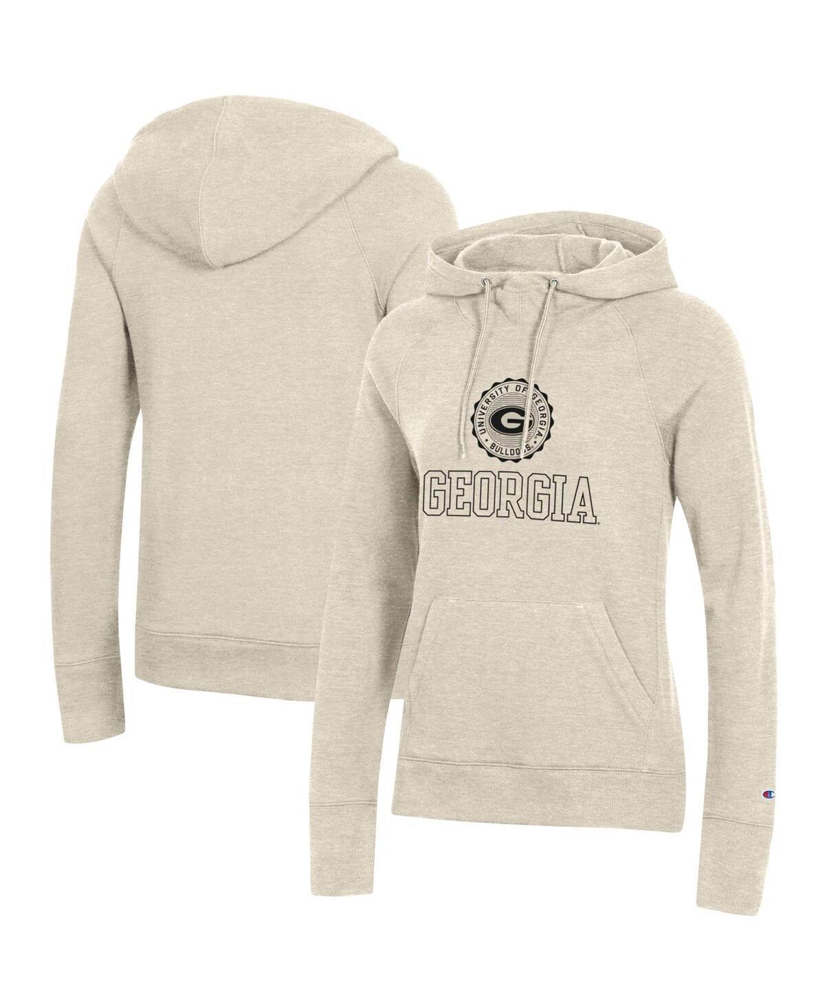 Womens Champion Heathered Oatmeal Georgia Bulldogs College Seal Pullover Hoodie Product Image