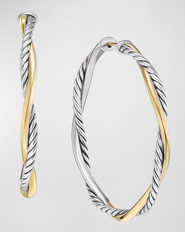 David Yurman Petite Infinity Hoop Earrings in Sterling Silver with 14K Yellow Gold Product Image