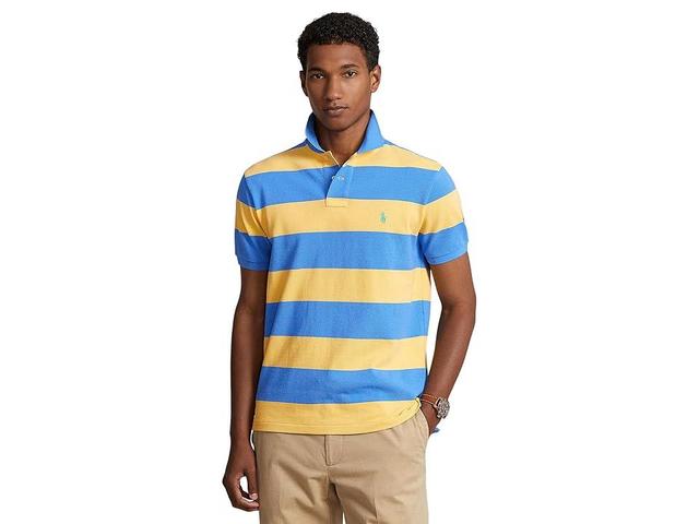 Polo Ralph Lauren Classic Fit Striped Mesh Polo Short Sleeve Shirt (Fall Yellow/Summer ) Men's Short Sleeve Knit Product Image