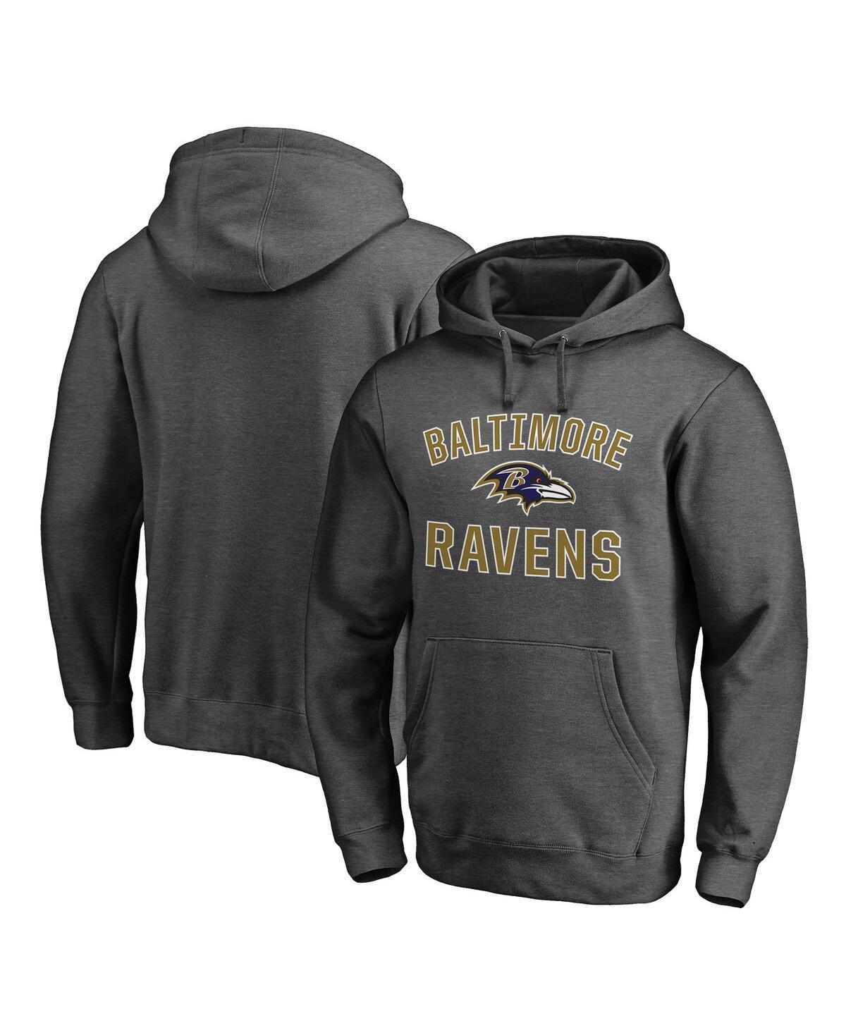 Mens Fanatics Heathered Charcoal Baltimore Ravens Big & Tall Victory Arch Logo Pullover Hoodie Product Image