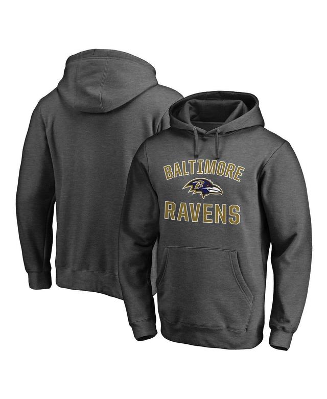 Mens Fanatics Heathered Charcoal Baltimore Ravens Big & Tall Victory Arch Logo Pullover Hoodie Product Image