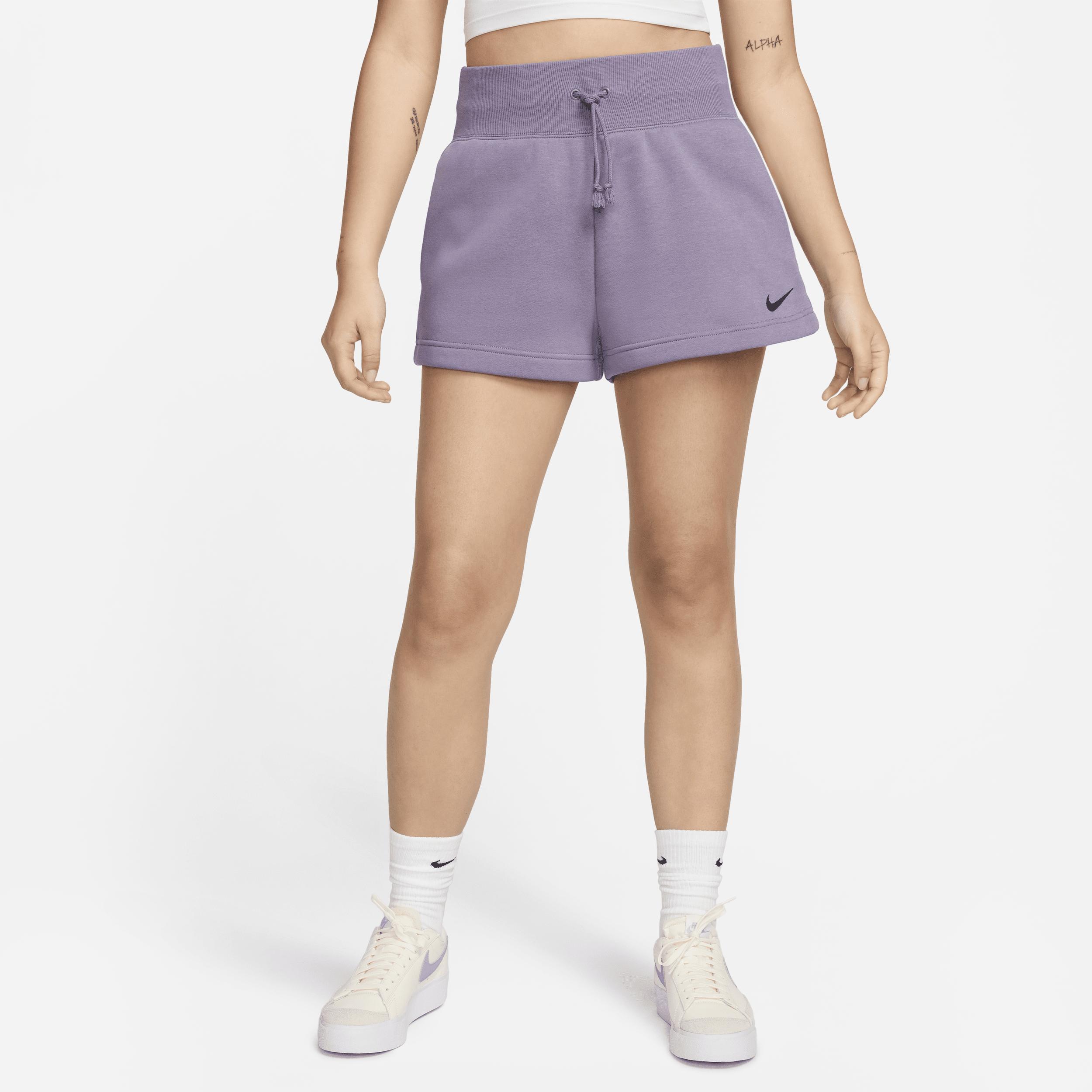 Nike Womens Nike Fleece HR Shorts - Womens Aqua/White Product Image