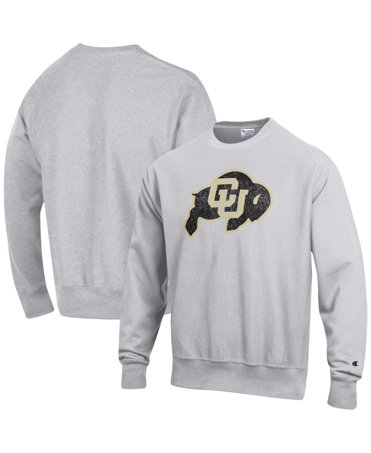 Mens Champion Heathered Gray Colorado Buffaloes Vault Logo Reverse Weave Pullover Sweatshirt Grey Product Image