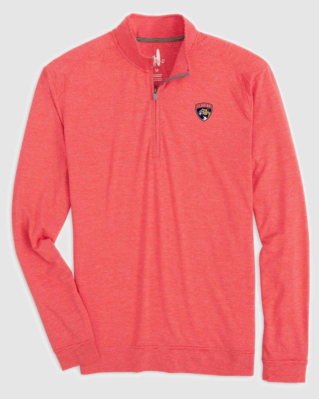 johnnie-O Florida Panthers Vaughn Striped Performance 1/4 Zip Product Image